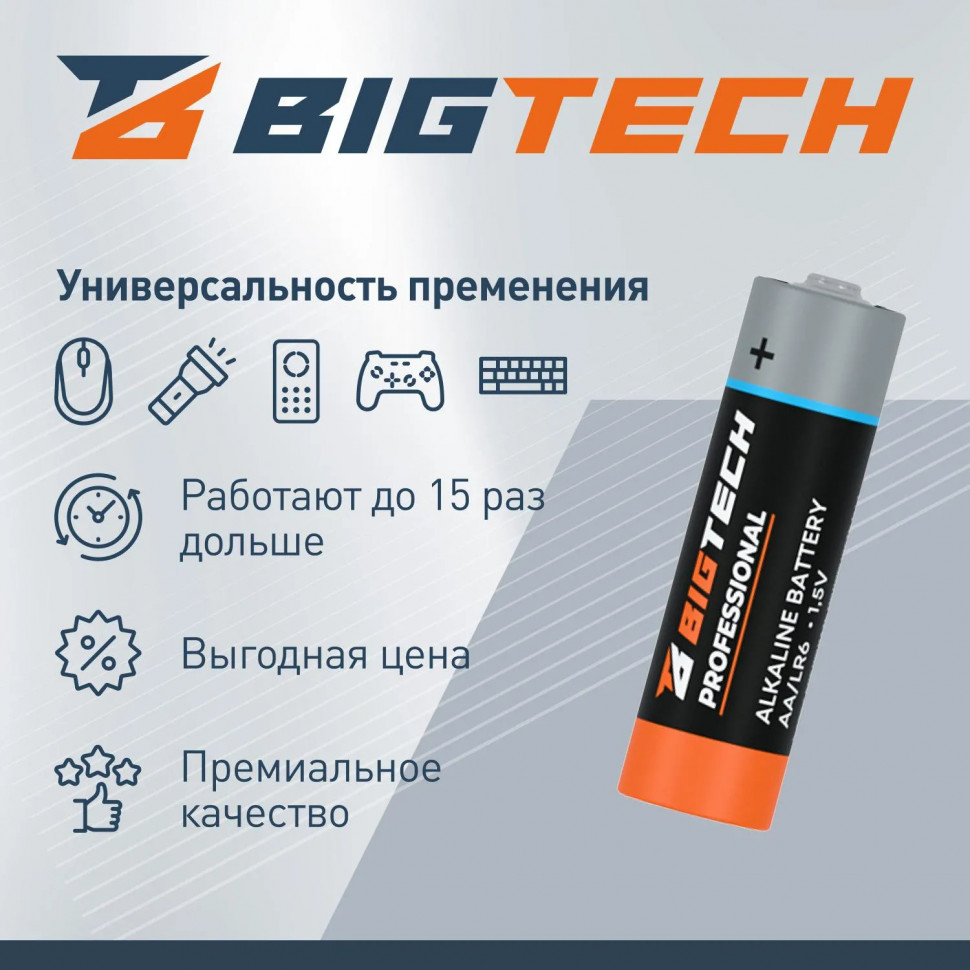 Батарейка BigTech Professional АA/LR6 уп/18шт Батарейка BigTech Professional АA/LR6 уп/18шт