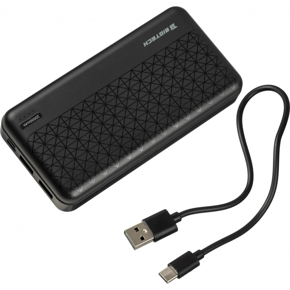Внешний аккумулятор BigTech (BT-PB-20-BL-3) 20000 mAh черный