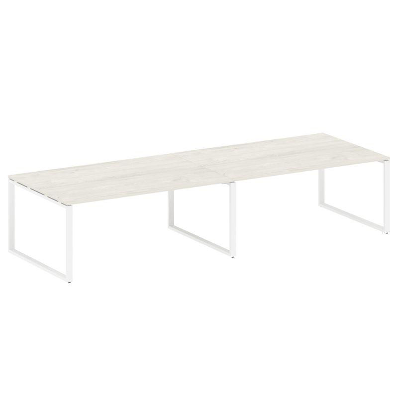 Metal System Переговорный стол (2 столешницы) на О-образном м/к БО.ПРГ-2.5 Дуб Наварра/Металл Белый Metal System Переговорный стол (2 столешницы) на О-образном м/к БО.ПРГ-2.5 Дуб Наварра/Металл Белый