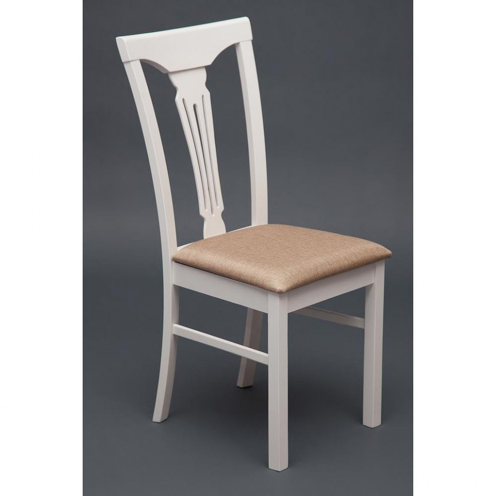 Стул - Гермес/ Hermes / 1 шт. в упаковке дерево гевея, 43х49х94см, Ivory white, ткань песочная (Jaffy 104-58)