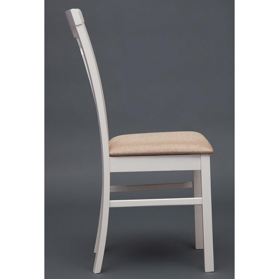 Стул - Гермес/ Hermes / 1 шт. в упаковке дерево гевея, 43х49х94см, Ivory white, ткань песочная (Jaffy 104-58)