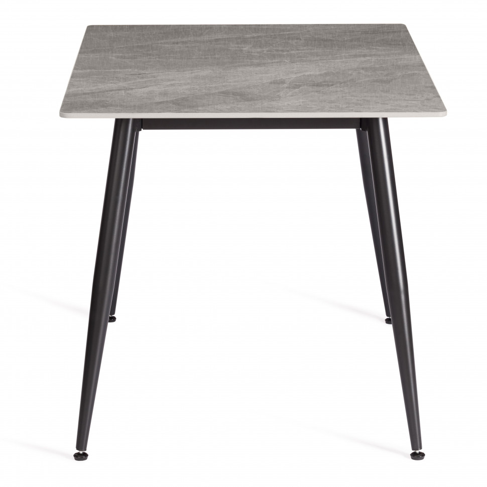 Стол обеденный Austen/Остин столешница керамика (глянцевая) / опоры металл, серый/чёрный, 120x80x75(+1) см