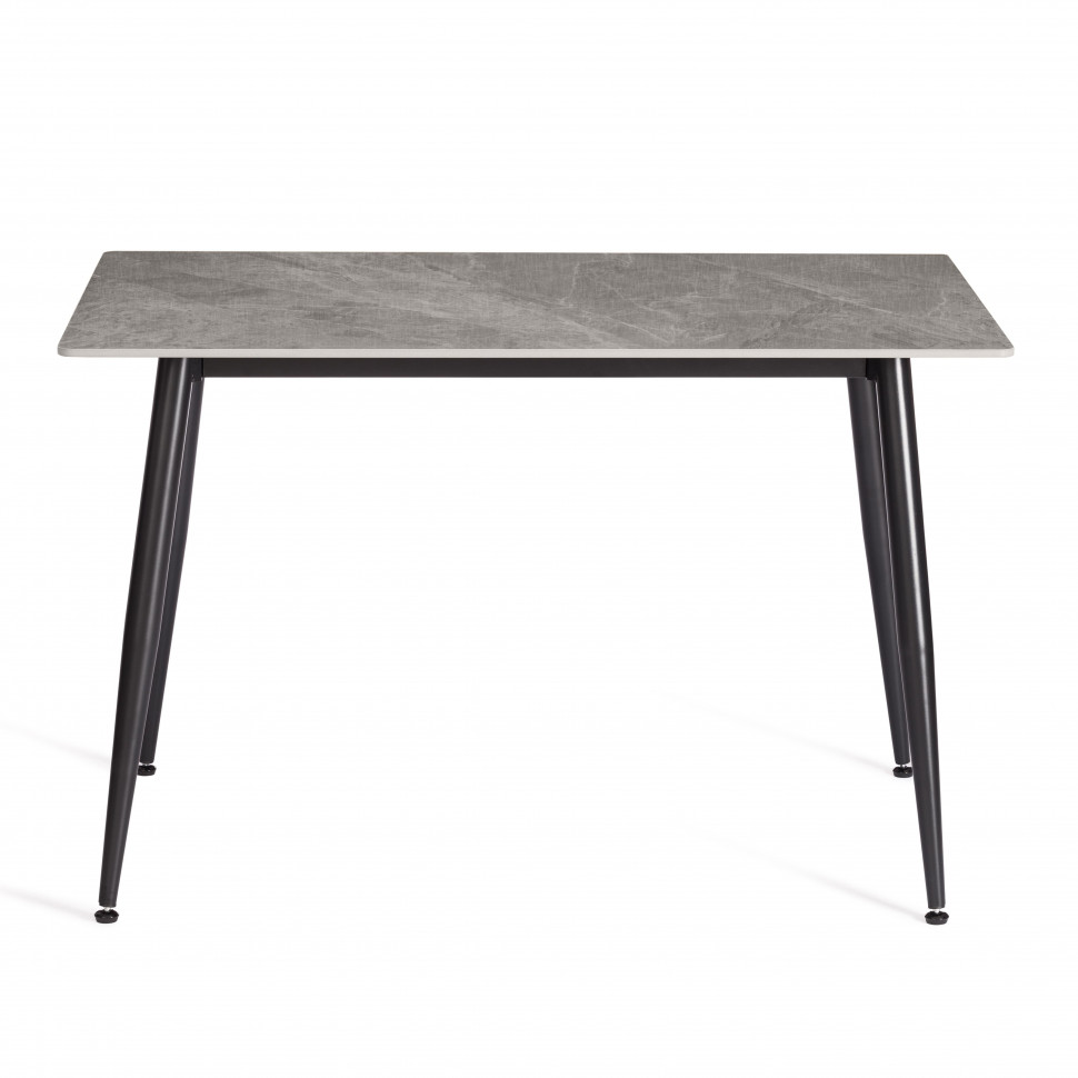 Стол обеденный Austen/Остин столешница керамика (глянцевая) / опоры металл, серый/чёрный, 120x80x75(+1) см
