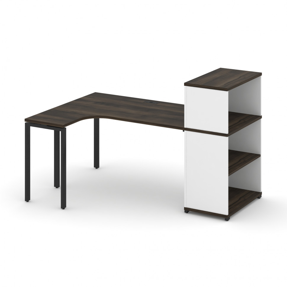 Concept Стол эргономичный с опорным стеллажом с надставкой низ. CN.SA-205(L) Дуб Мали/Белый Бриллиан Concept Стол эргономичный с опорным стеллажом с надставкой низ. CN.SA-205(L) Дуб Мали/Белый Бриллиан