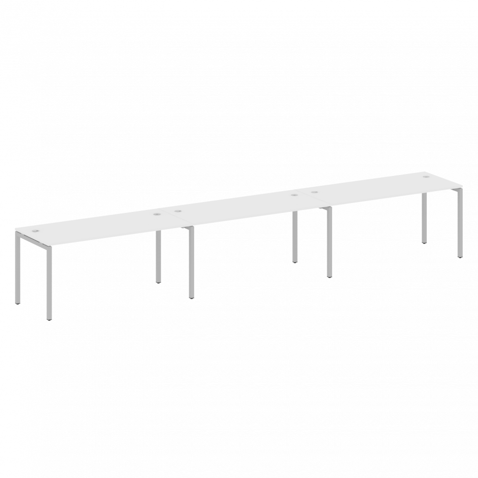 Metal System Quattro Рабочая станция на 3 места на П-образном м/к 40БП.СМ-3.4 Белый/Металл Серый 480