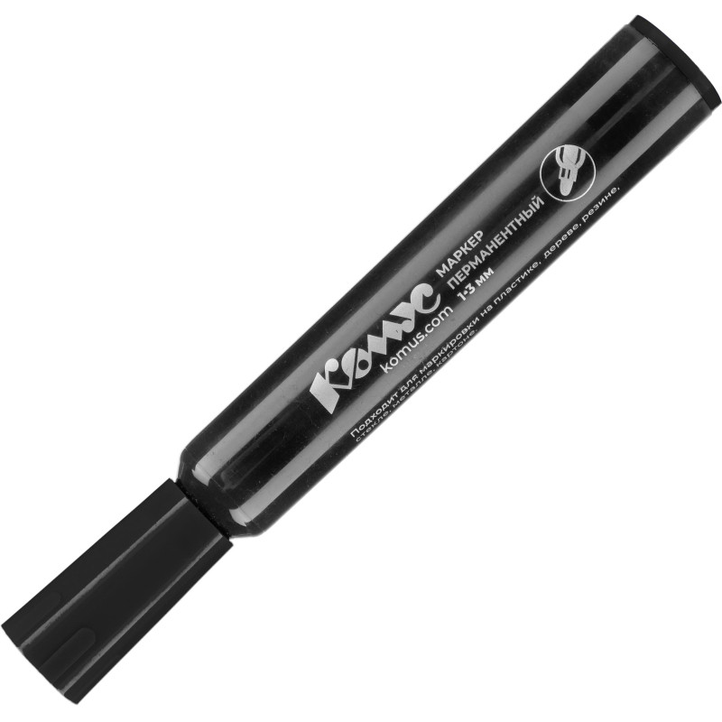 Маркер перманентный КОМУС черный 1-3мм кругл. наконечник