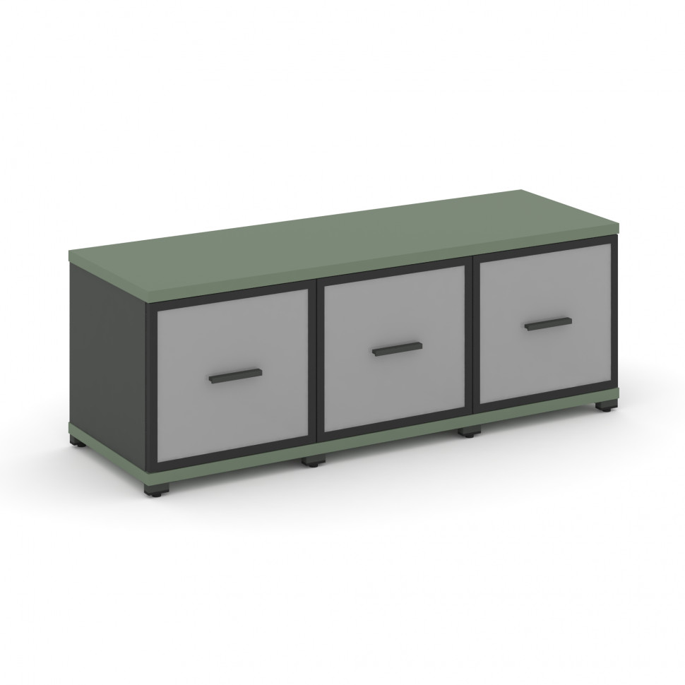 Concept Шкаф 3 узкие секции, 1 ниша CN.STU-133 RPB A Кобо/Антрацит/Металл Антрацит/Прозрачный 1252*4