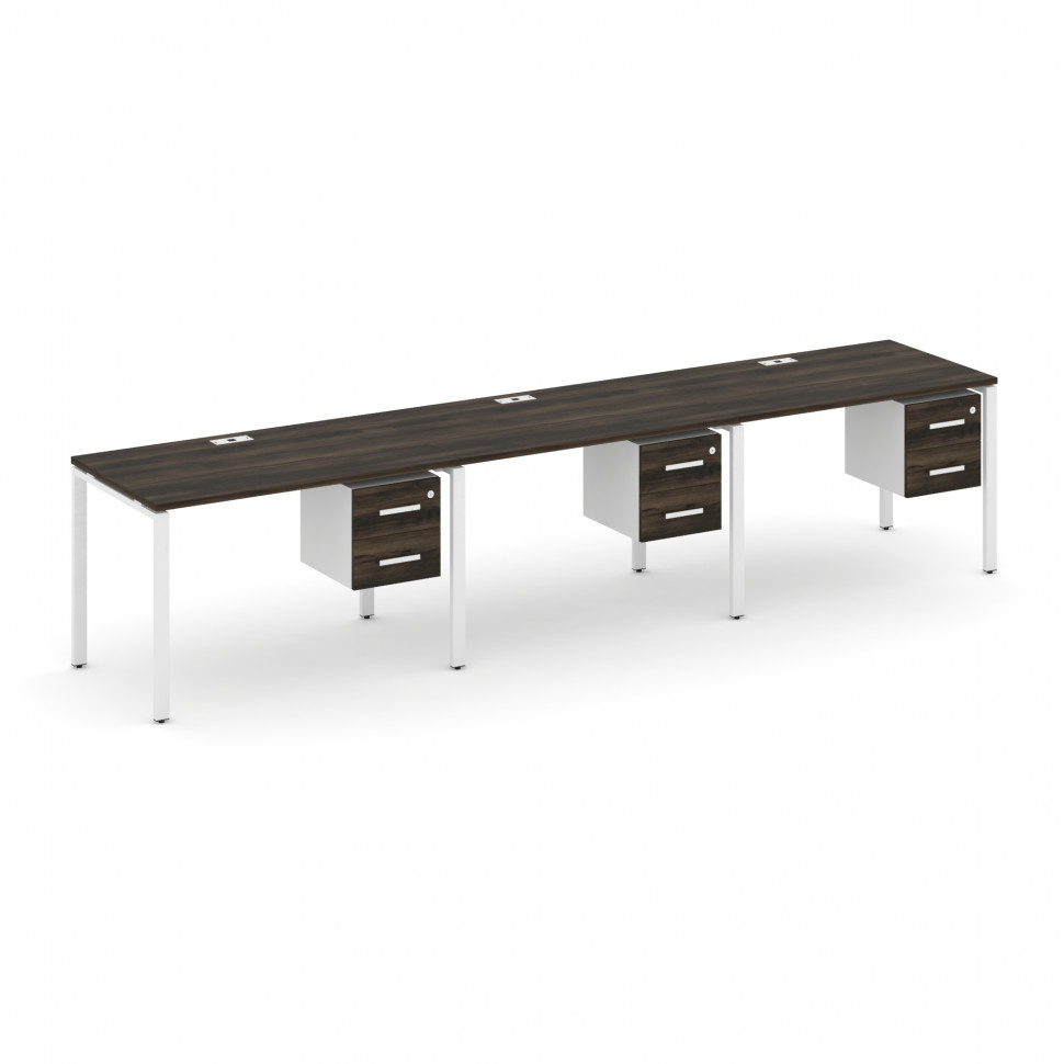 Concept Рабочая станция односторонняя с подвес. тумбами 3 места CN.ORS-134 W Дуб Мали/Белый Бриллиан