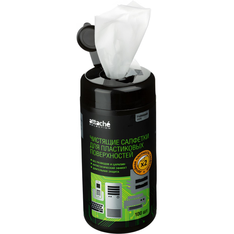 Салфетки Attache Selection д/поверхностей, туба, пов/пл, 100 шт, 130х150
