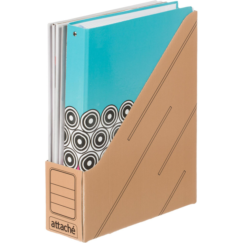 Лоток вертикальный Attache 75мм бурый с диз-м 4шт/уп (сборн) гофрокарт