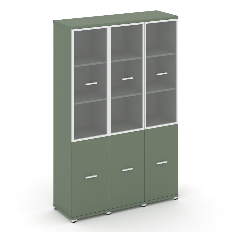 Concept Шкаф 3 узкие секции, 5 ниш CN.STU-532 RPW W Кобо/Металл Белый/Прозрачный 1252*420*1922