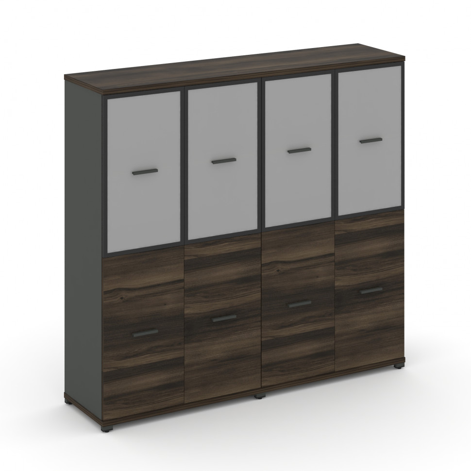 Concept Шкаф 2 широкие секции, 4 ниши CN.STS-422 RMB A Дуб Мали/Антрацит/Металл Антрацит/Сатин 1668*