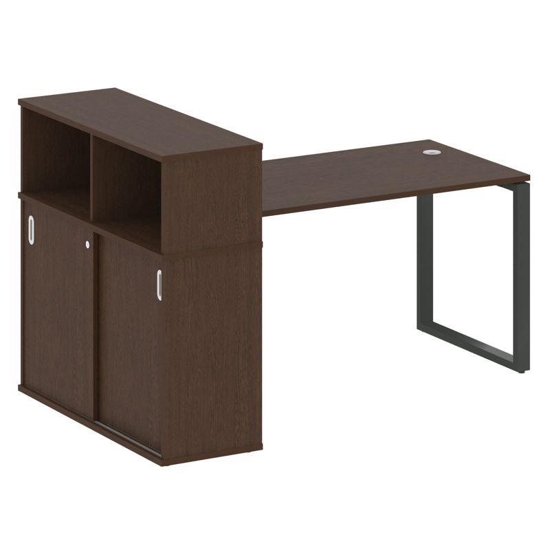 Metal System Стол письменный с шкафом-купе на О-образном м/к БО.РС-СШК-3.3 Т Венге Цаво/Металл Антра