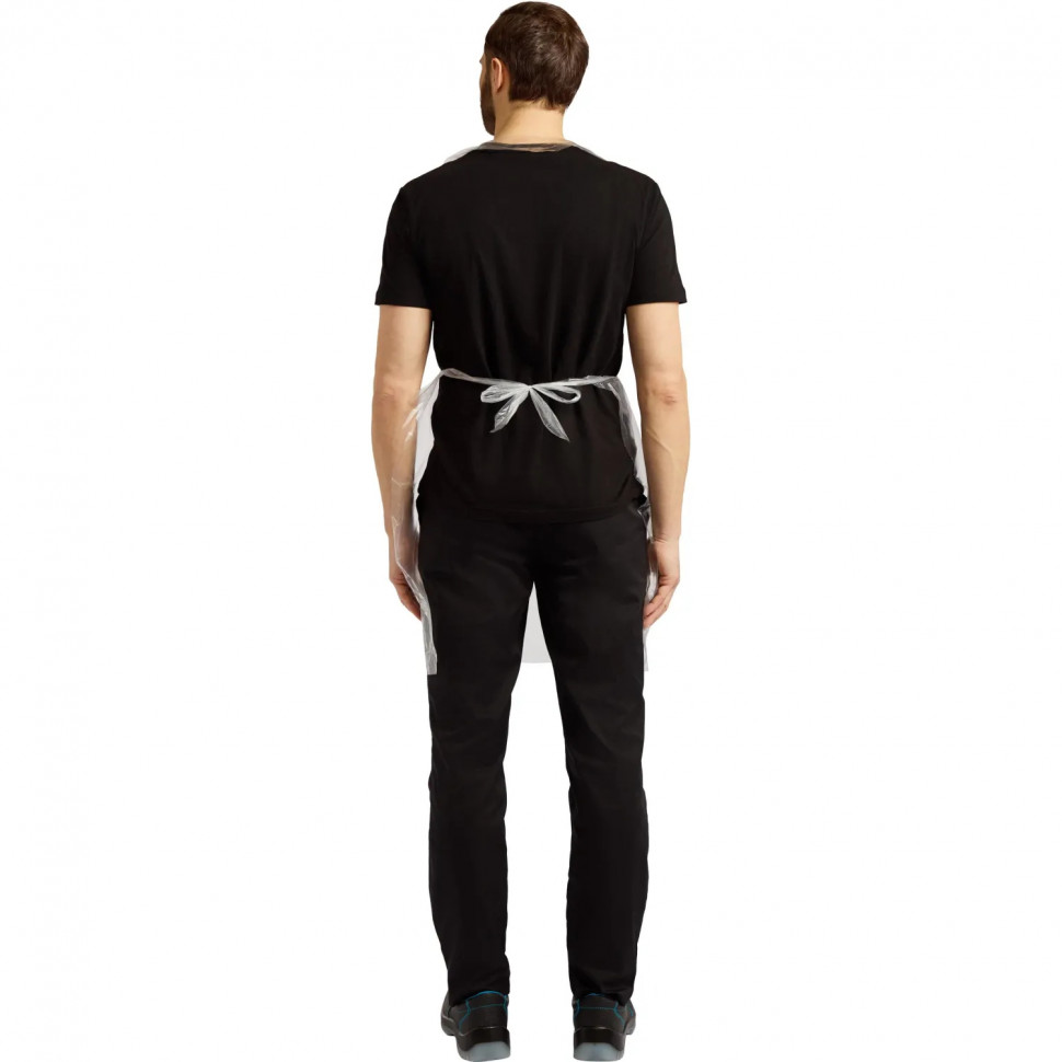 Фартук одноразовый ПНД 68x110см белый 6мкр 100шт/уп