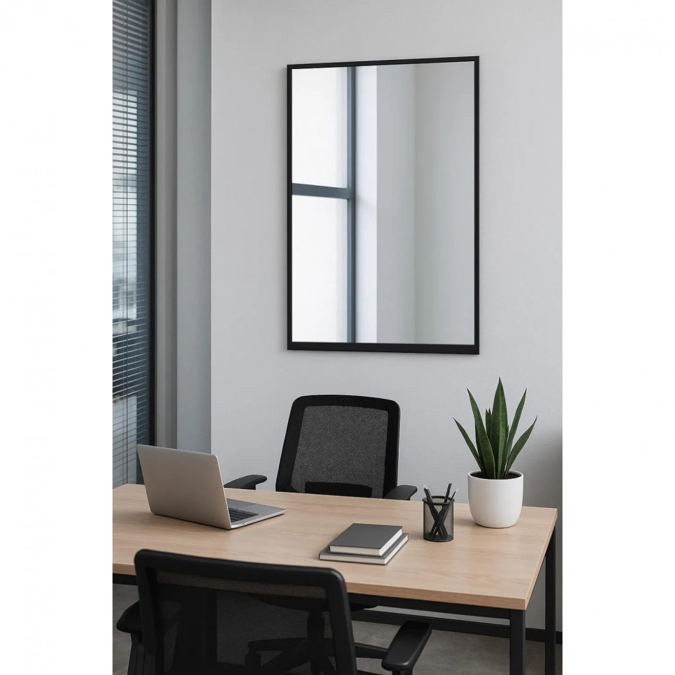 Зеркало KD_настенное Глассвальд-8 (500х10х807) зеркало/металл черный