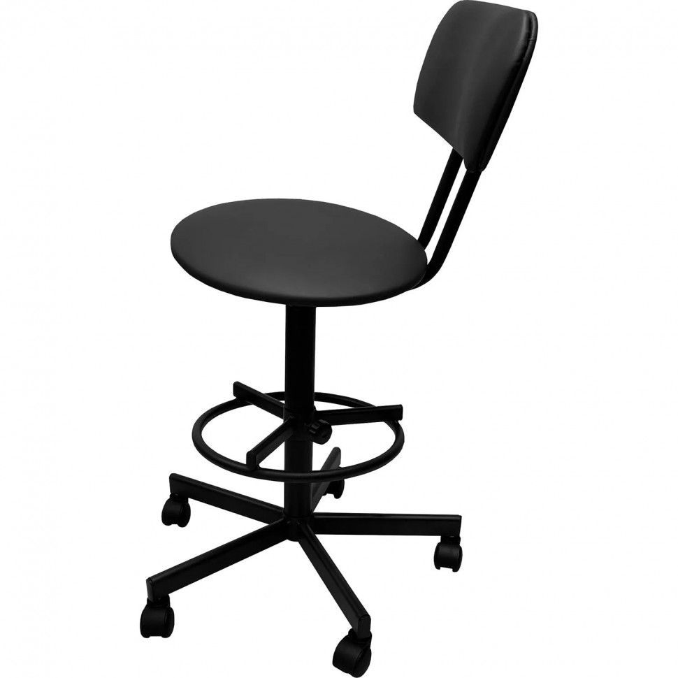 Стул лабораторный РС01.00.37/РС12 (РС37/12 сп.моб-201-01-01) к/з черн,к.чер