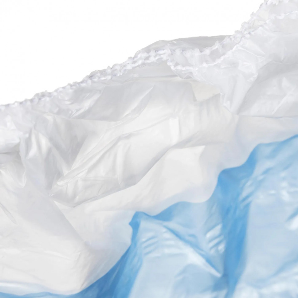 Бахилы 5,5 г, 1рез, 2-ая под, бело-синий, 15+15 мкм, Комус, 50пар/уп