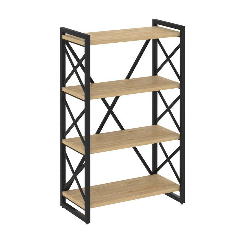 Loft Стеллаж на рег. опорах-4 полки VR.L-MST.O-4.8 Тиквуд Светлый/Металл Черный 800*400*1280