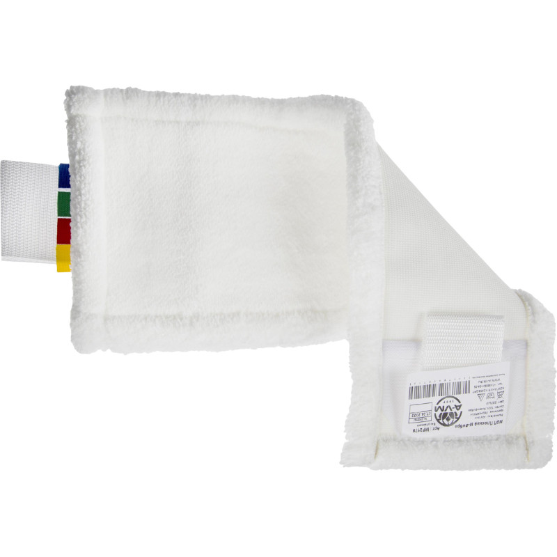 Насадка МОП плоский, 40х12 см, микрофибра, ухо+карман 6 см, белый MF2179