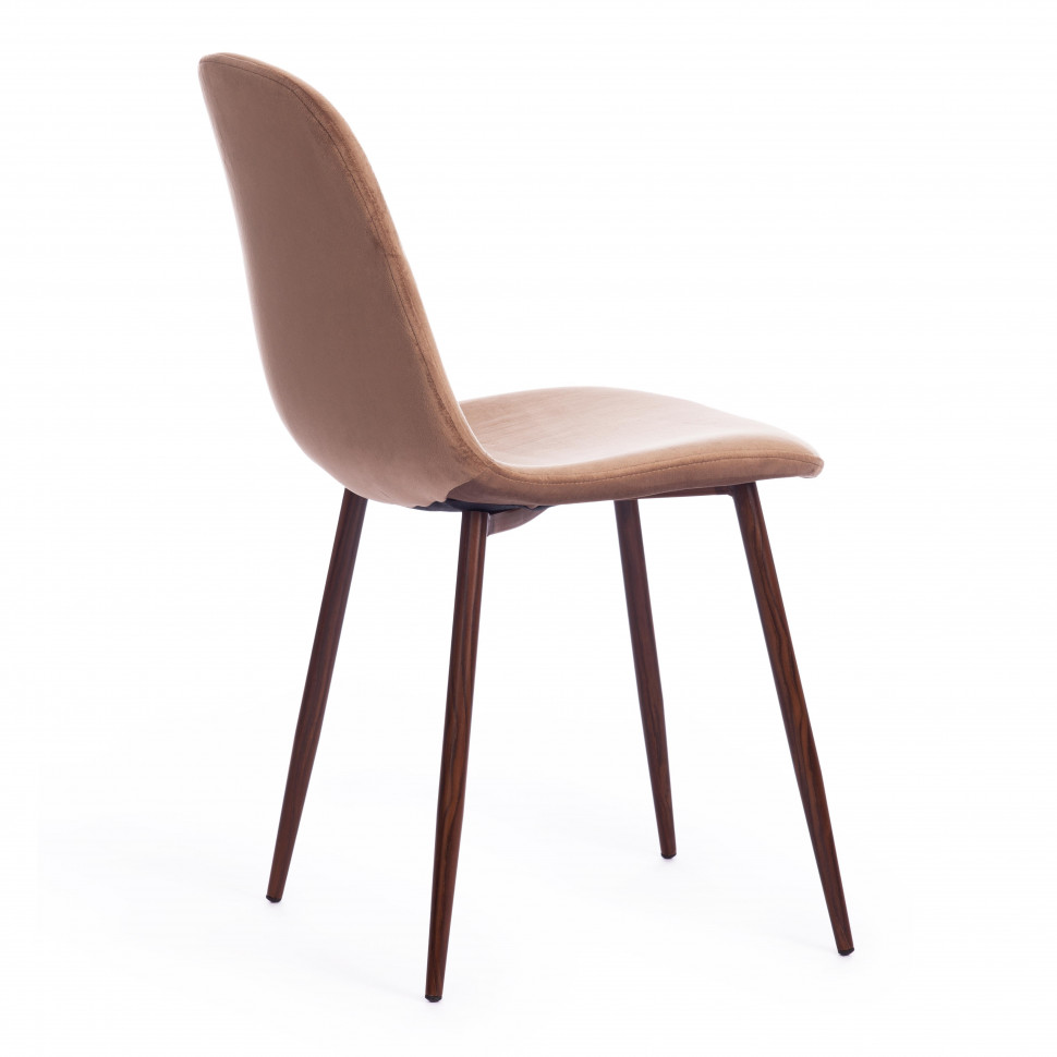 Стул BREEZE (mod. 4724) Велюр/металл , 44 х 53 х 87 см, Brown (коричневый) HLR11 / орех