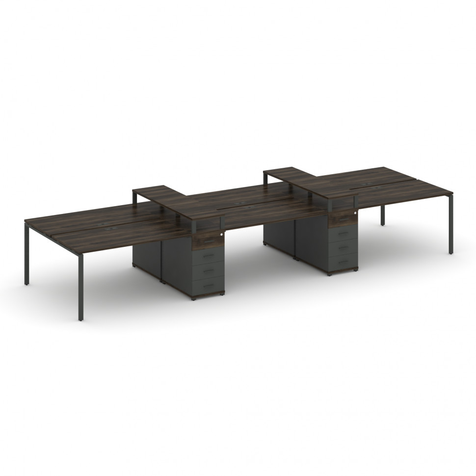 Concept Рабочая станция 6 мест с 2 опорными тумбами CN.DRS-466 A Дуб Мали/Антрацит/Металл Антрацит 4 Concept Рабочая станция 6 мест с 2 опорными тумбами CN.DRS-466 A Дуб Мали/Антрацит/Металл Антрацит 4