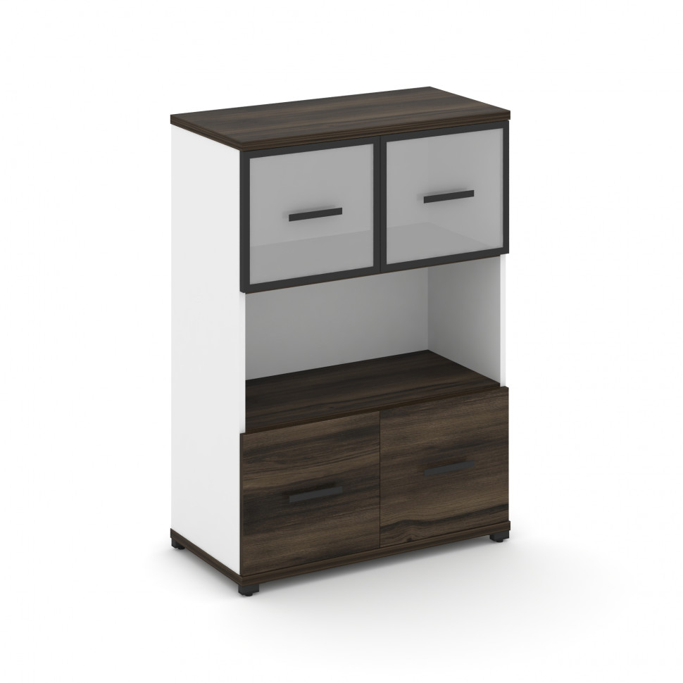 Concept Шкаф 1 широкая секция, 3 ниши CN.STS-315 RMB B Дуб Мали/Белый Бриллиант/Металл Черный/Сатин