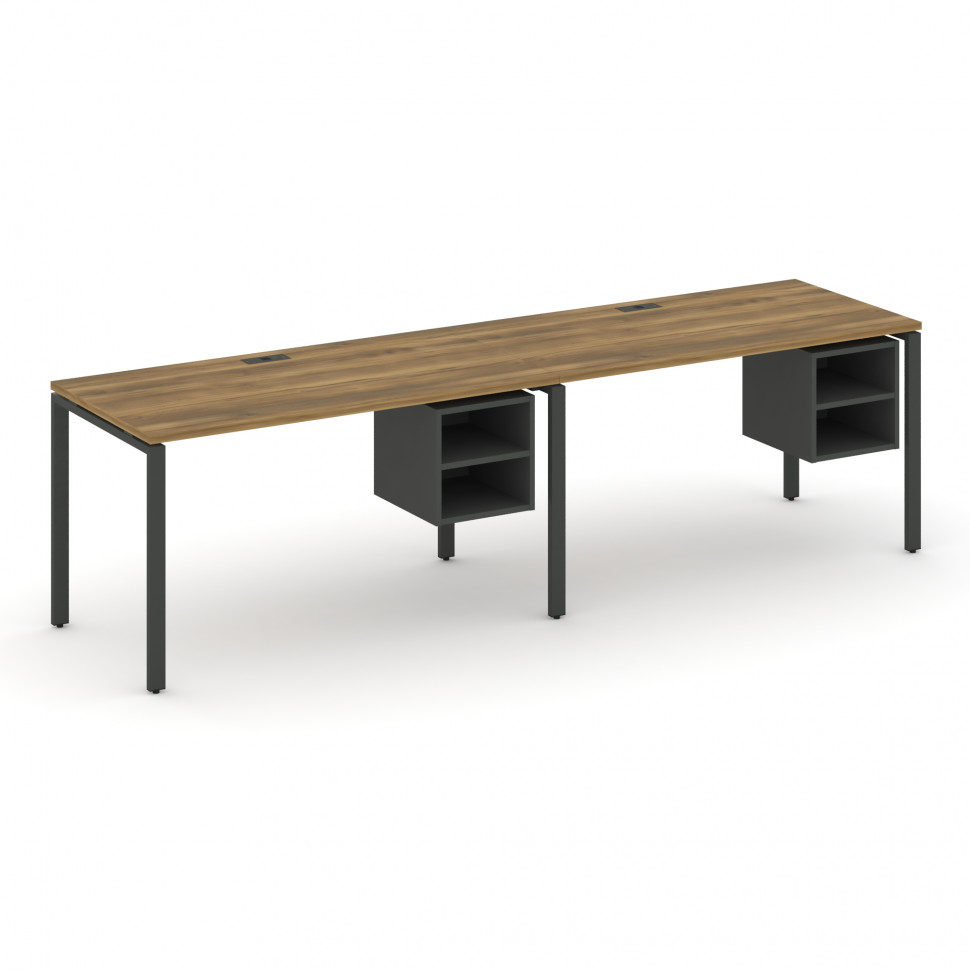 Concept Рабочая станция односторонняя с подвес. тумбами 2 места CN.ORS-108 Сандал Янтарный/Антрацит/