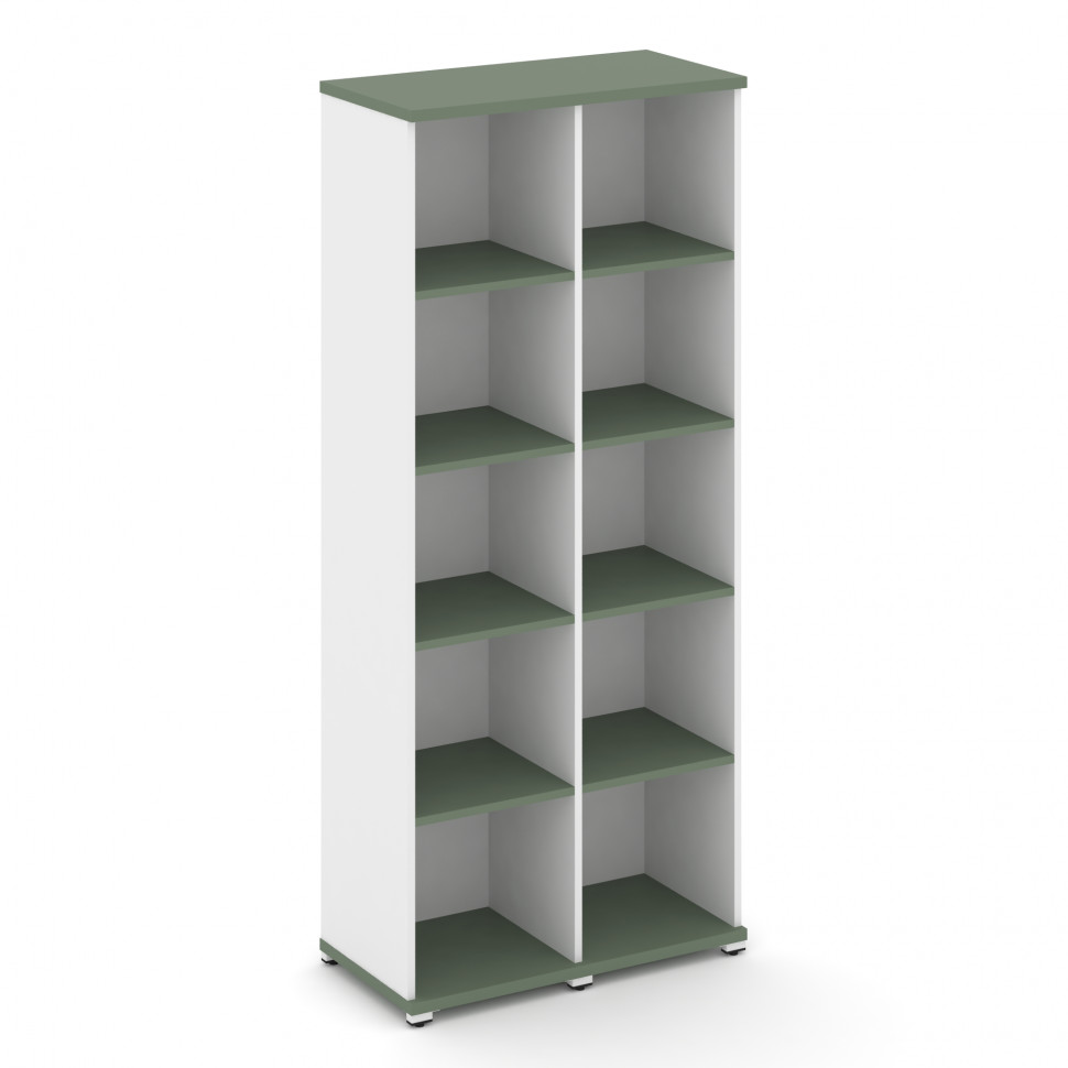 Concept Стеллаж 2 узкие секции, 5 ниш CN.STU-520 Кобо/Белый Бриллиант/Металл Белый 836*420*1922