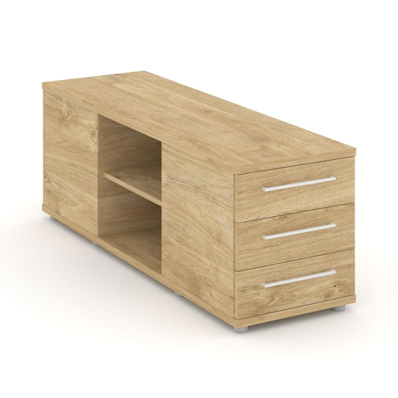 Rift Тумба опорная/приставная RF.TOPD-001 Тиквуд Светлый/Белый Ручки 1232*450*523