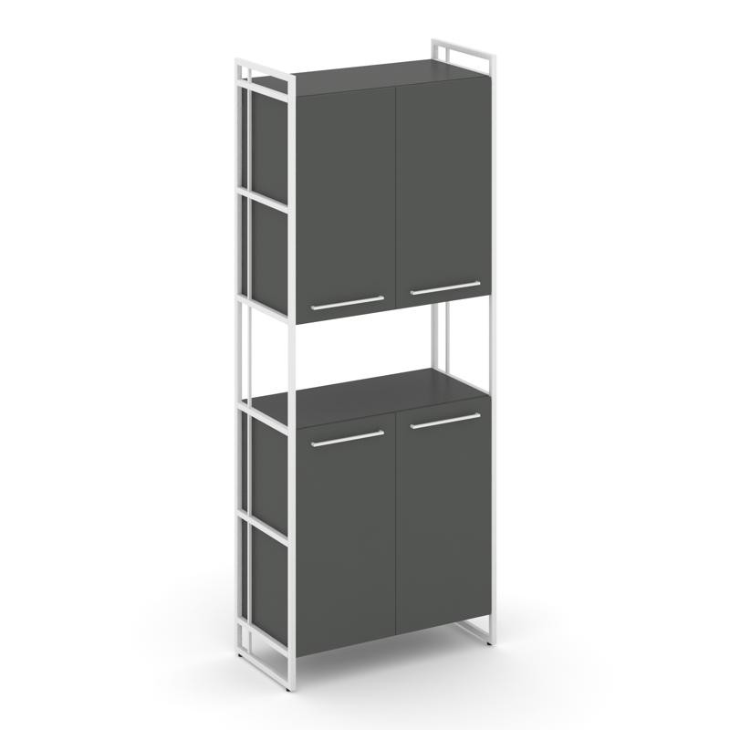 Rift Шкаф 5 ниш широкий RF.SS-52 Антрацит NEW/Металл Белый/Белый Ручки 798*396*2010