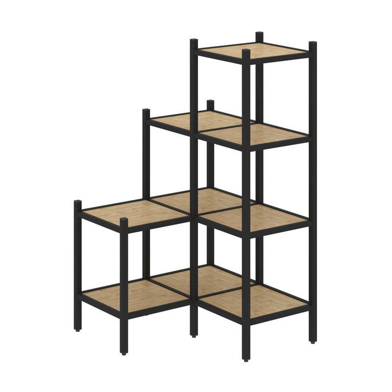 Loft Угловой внутренний стеллаж VR.L-36 Тиквуд Светлый/Металл Черный 862*862*1458 Loft Угловой внутренний стеллаж VR.L-36 Тиквуд Светлый/Металл Черный 862*862*1458