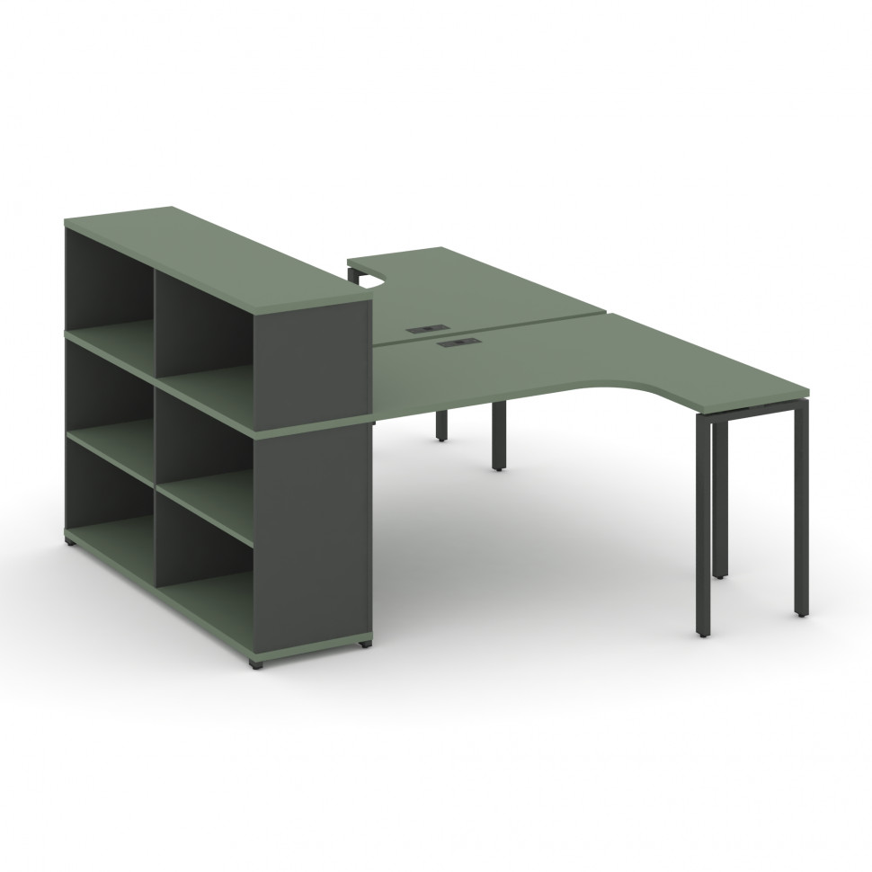 Concept Рабочая станция с опорным стеллажом с надставкой низ. CN.DSA-205 Кобо/Антрацит/Металл Антрац