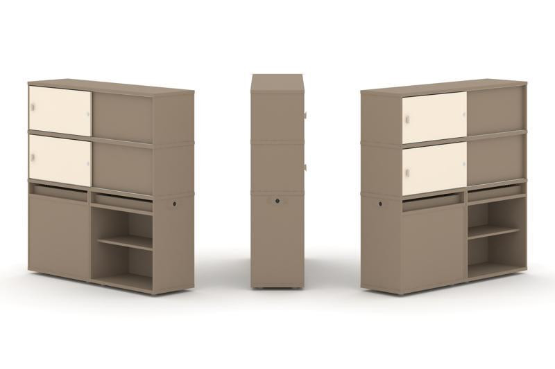 Estetica Набор №23. Тумба двойная+высокая надставка ES.NB.2V-23 Латте/Сатин 1500*410*1520 Estetica Набор №23. Тумба двойная+высокая надставка ES.NB.2V-23 Латте/Сатин 1500*410*1520