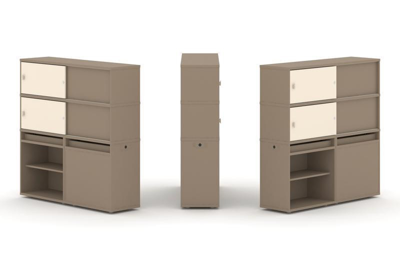 Estetica Набор №23. Тумба двойная+высокая надставка ES.NB.2V-23 Латте/Сатин 1500*410*1520 Estetica Набор №23. Тумба двойная+высокая надставка ES.NB.2V-23 Латте/Сатин 1500*410*1520