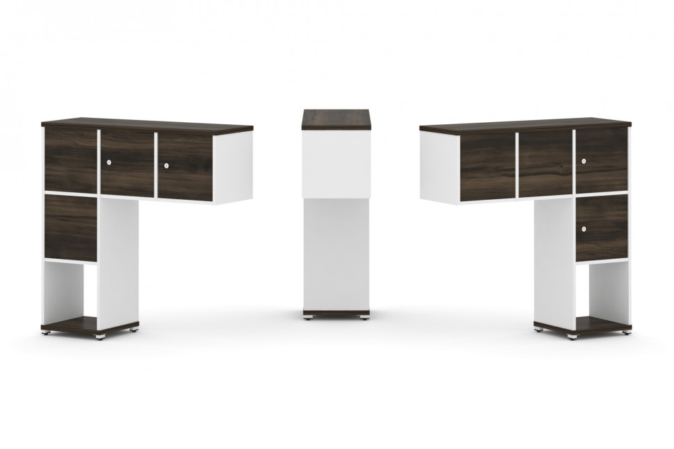 Concept Надставка низкая CN.DNN-002 Дуб Мали/Белый Бриллиант/Металл Белый 1099*365*1130