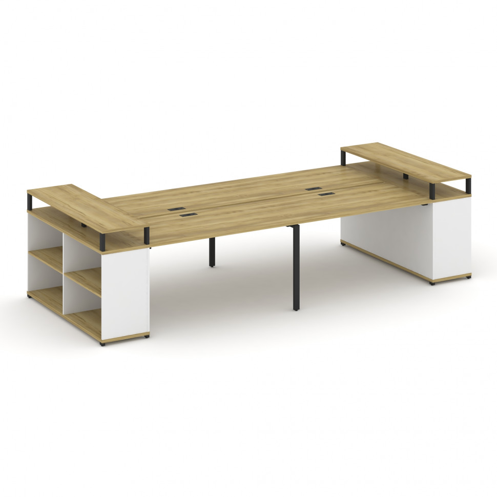 Concept Рабочая станция с опорными стеллажами с верх. горизонтами CN.DRS-251 Дуб Винченцо/Белый Брил