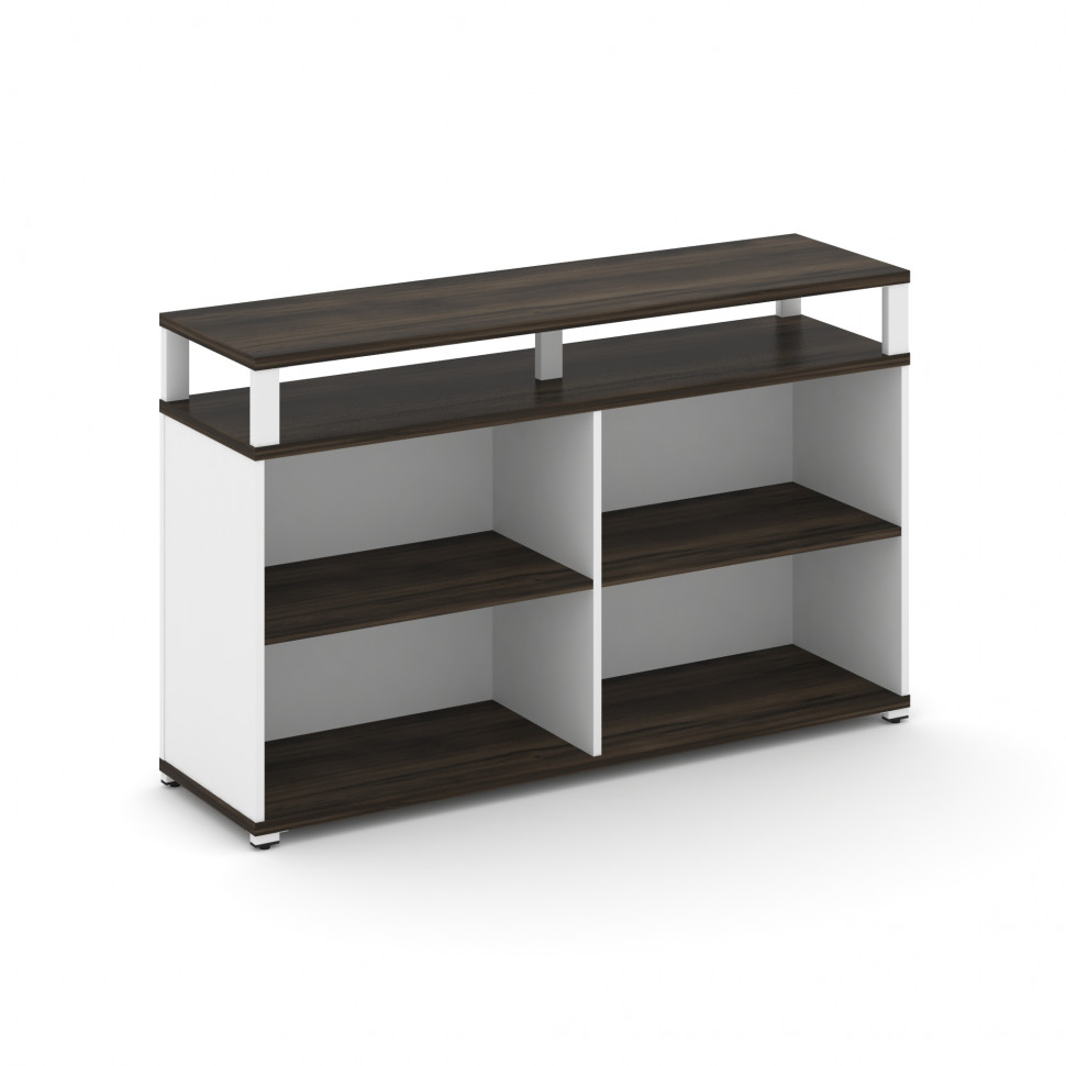 Concept Стеллаж опорный/приставной с верх. горизонтом  CN.SOPO-006 Дуб Мали/Белый Бриллиант/Металл Б