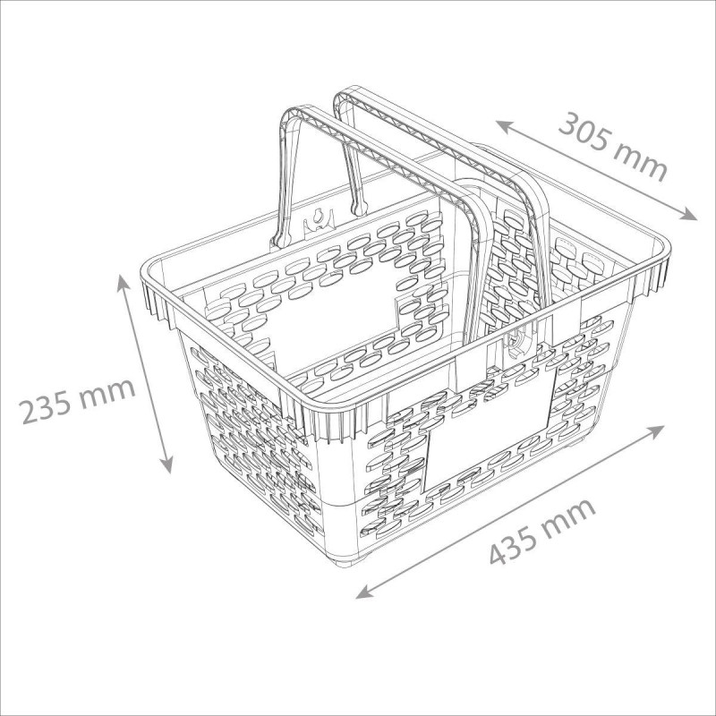 Корзина покупательская EVR_CLASSIC пластик., с 2-мя пл.ручками 20л., черный