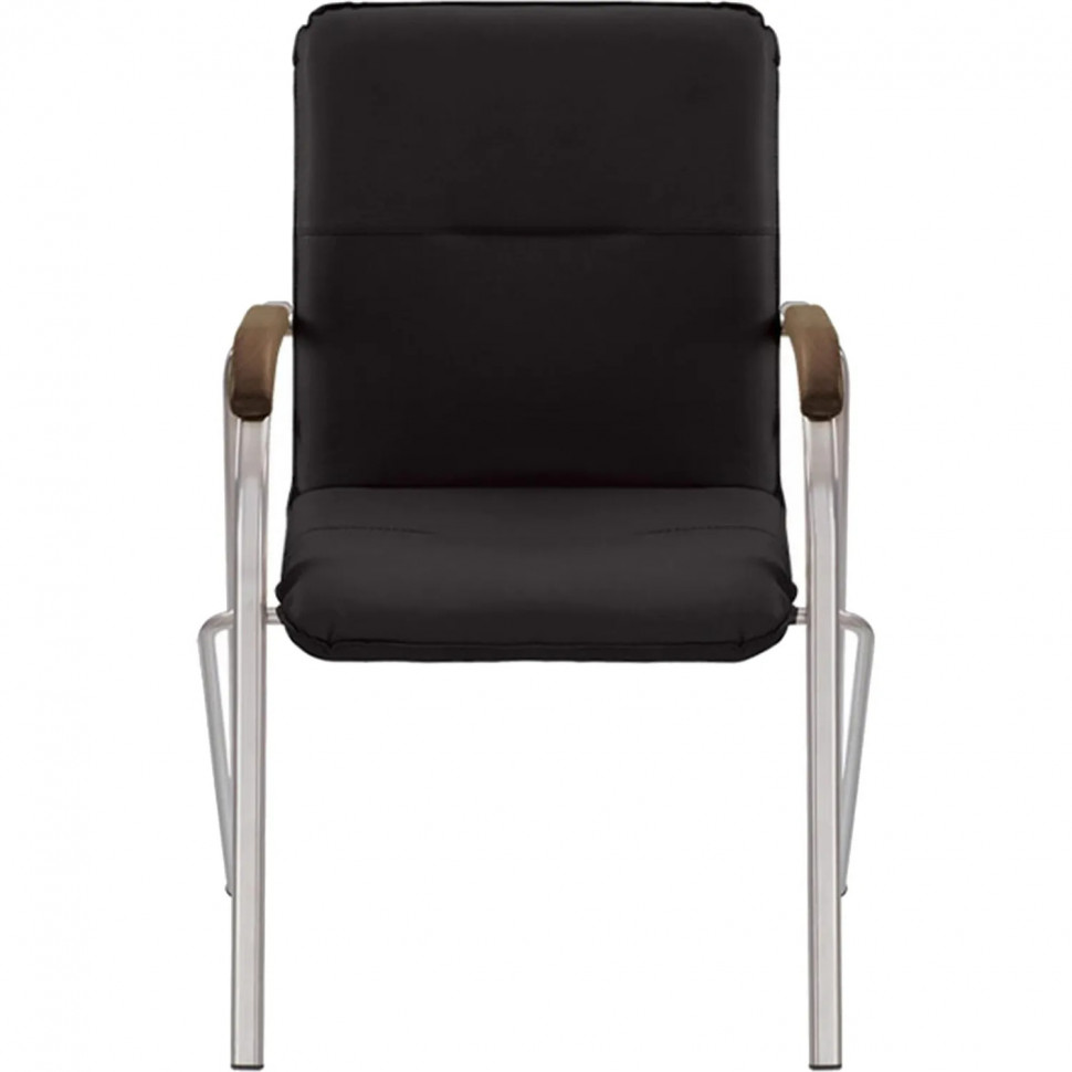 Конференц-кресло UA_EChair SAMBA Chrome к/з черный/орех (V-4 1.031)