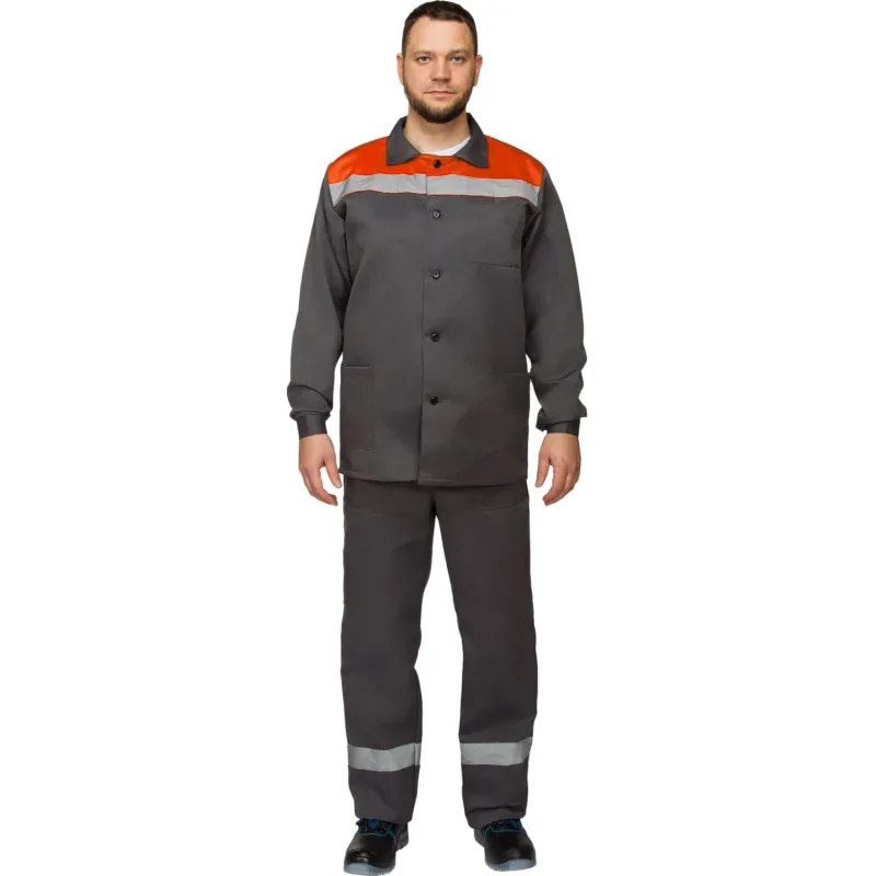 Костюм рабочий летний муж. л16-КПК с СОП сер/оранж (р.48-50) 170-176