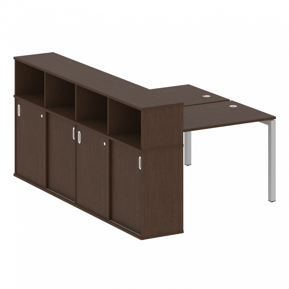 Metal System Quattro Рабочая станция с шкафом-купе на П-образном м/к 50БП.РС-СШК-4.2 Т Венге Цаво/Ме Metal System Quattro Рабочая станция с шкафом-купе на П-образном м/к 50БП.РС-СШК-4.2 Т Венге Цаво/Ме