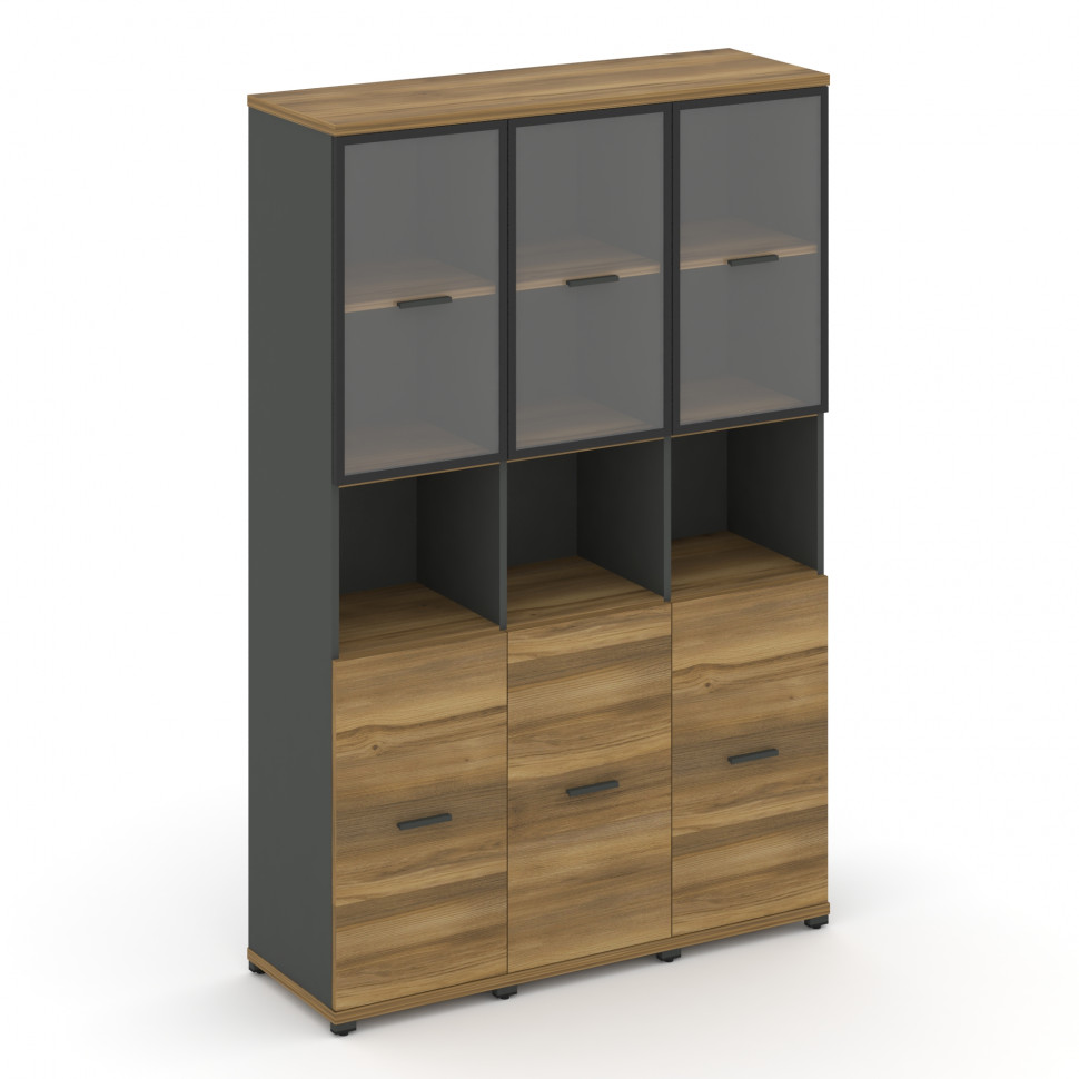 Concept Шкаф 3 узкие секции, 5 ниш CN.STU-533 RPB A Сандал Янтарный/Антрацит/Металл Антрацит/Прозрач Concept Шкаф 3 узкие секции, 5 ниш CN.STU-533 RPB A Сандал Янтарный/Антрацит/Металл Антрацит/Прозрач