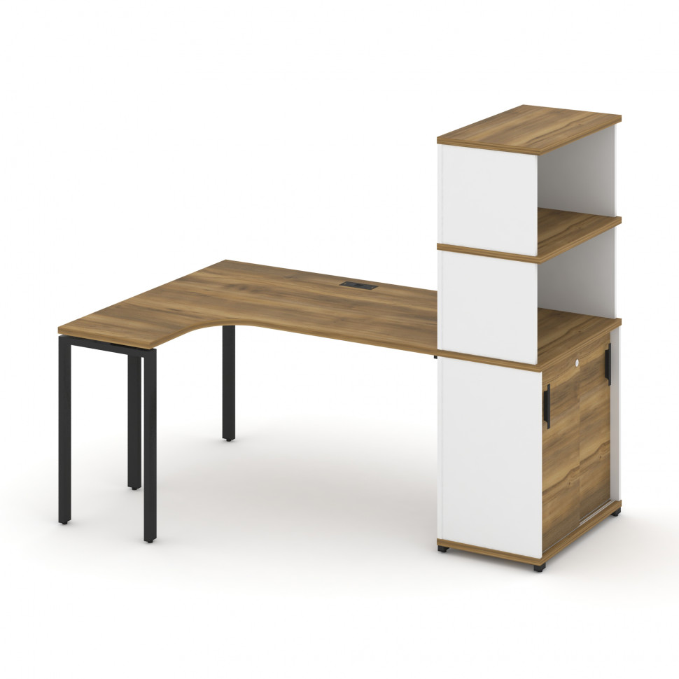 Concept Стол эргономичный с опорным шкафом-купе с надставкой выс. CN.SA-221(L) B Сандал Янтарный/Бе Concept Стол эргономичный с опорным шкафом-купе с надставкой выс. CN.SA-221(L) B Сандал Янтарный/Бе