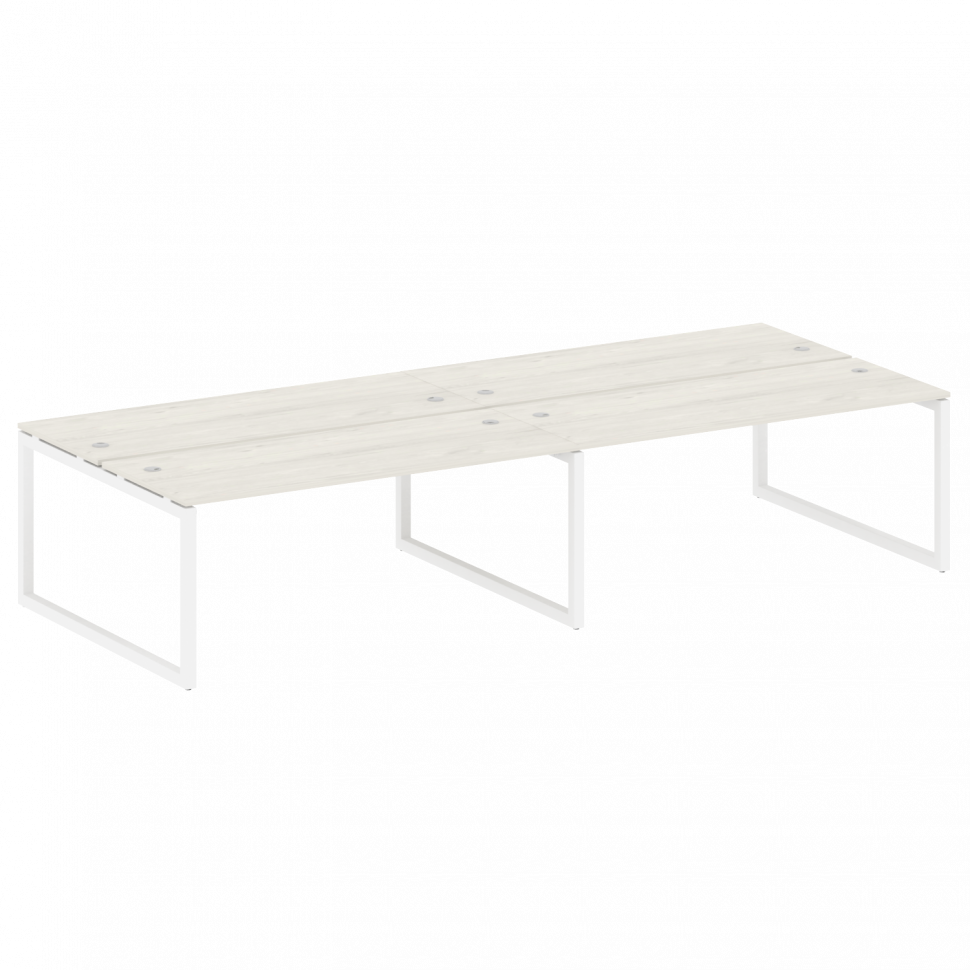 Metal System Quattro Рабочая станция на 4 места на О-образном м/к 50БО.СМ-4.5 Дуб Наварра/Металл Бел