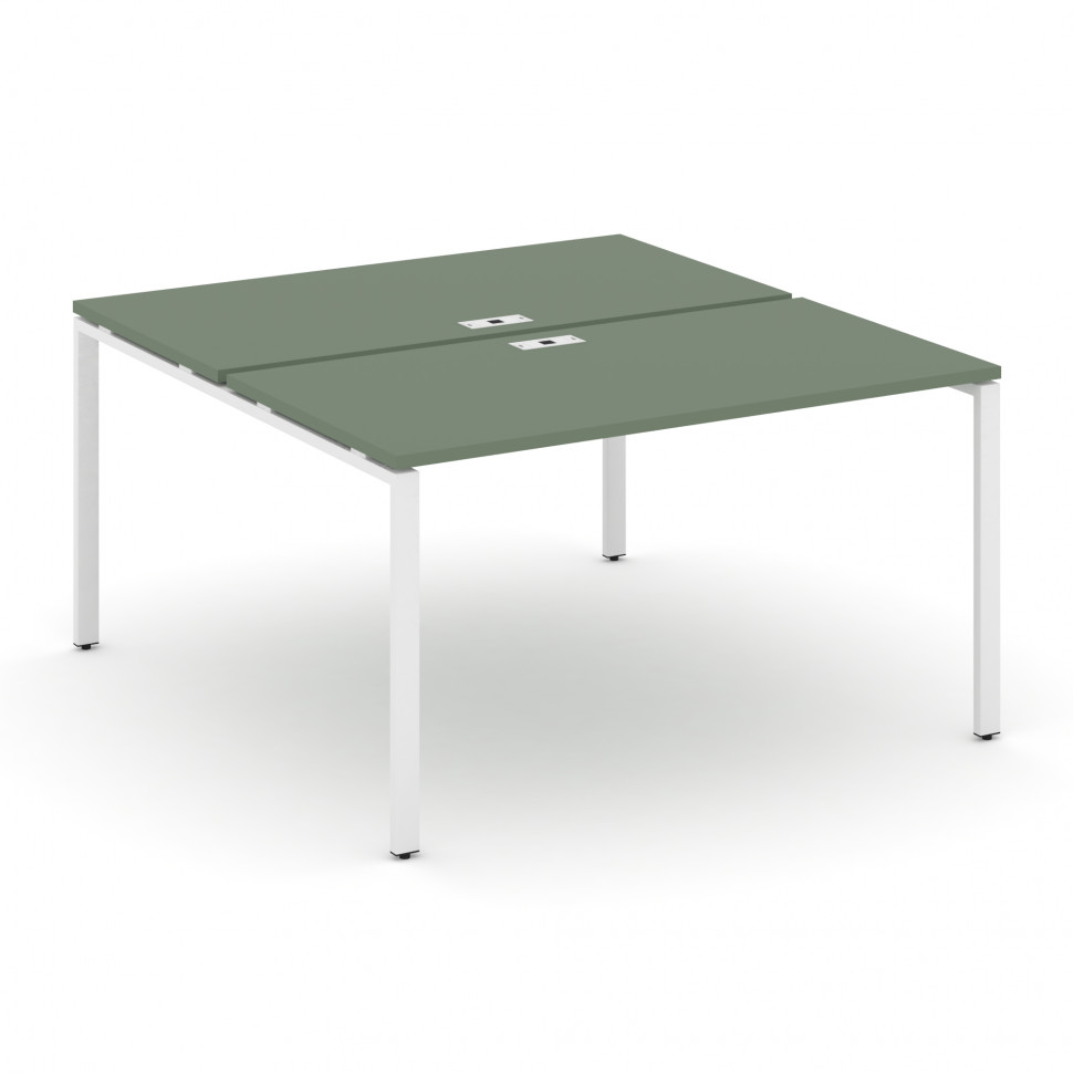 Concept Рабочая станция на 2 места CN.DRS-002 Кобо/Металл Белый 1180*1480*750