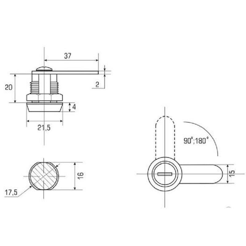 Замок почтовый ITALY NEW/ BANGGU 20x90 (прямой ригель)