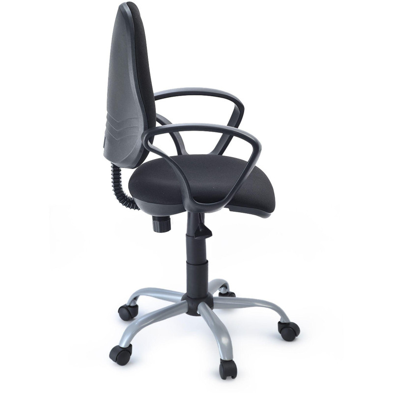 Кресло FA_EChair-222 PC ткань черная ТК1, Silver