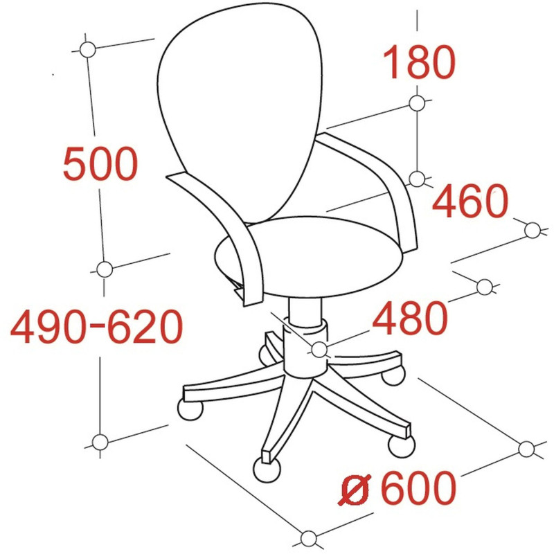 Кресло FA_EChair-222 PC ткань черная ТК1, Silver