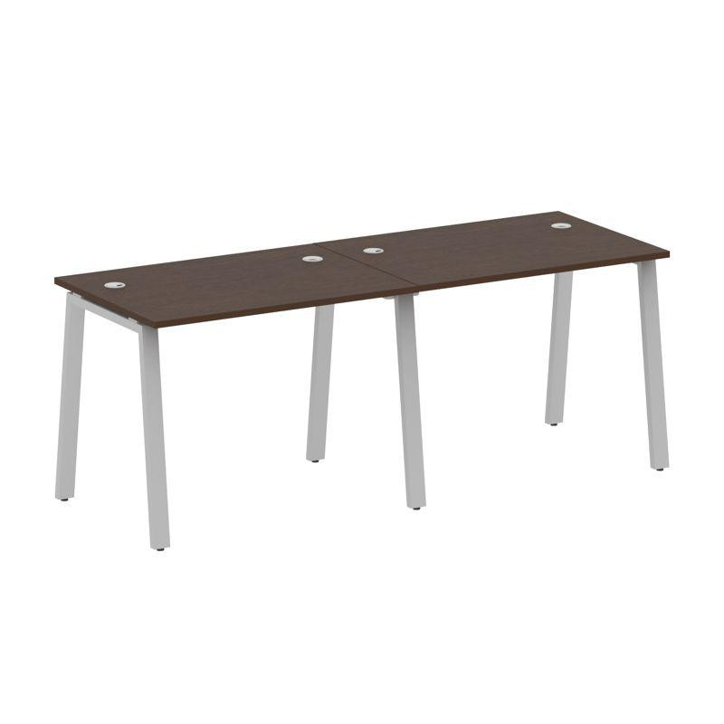 Metal System Рабочая станция на 2 места на А-образном м/к БА.СМ-2.1 Венге Цаво/Металл Серый 2000*720