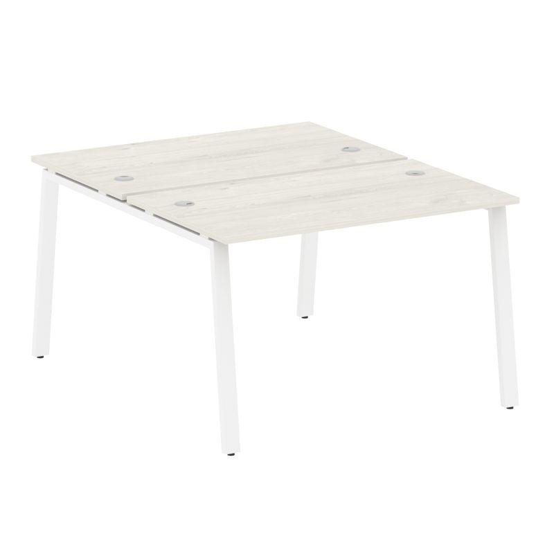 Metal System Рабочая станция на А-образном м/к БА.РАС-СП-2.2 Дуб Наварра/Металл Белый 1200*1475*750